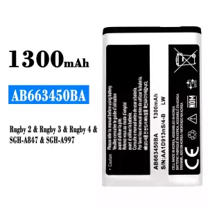 Bateria AB663450BA do Samsung Rugby 2/Rugby 3/Rugby 4