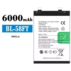 Bateria BL-58FT do Tecno POVA 6