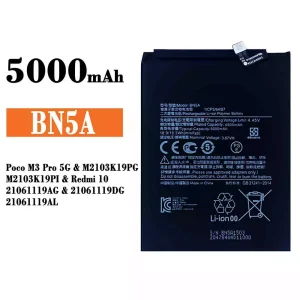 Bateria BN5A do Xiaomi Poco M3 Pro 5G / Redmi 10