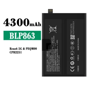 Bateria BLP863 do OPPO RENO 6 5G