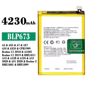 Bateria BLP673 do OPPO A5 / AX5 / A7 / AX7 / A5S / AX5S / A12 / A12E / A12S / A12 2020 / A31 2020 / Realme 2/Realme C1 2018 / Realme C1 2019