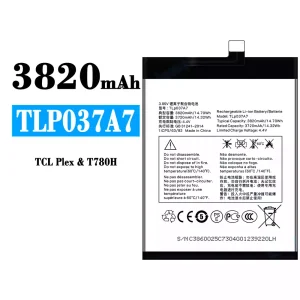 Bateria TLP037A7 do Alcatel TCL Plex/T780H