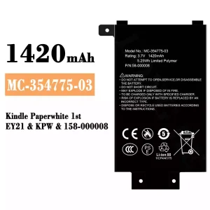 Bateria MC-354775-03 do Amazon Kindle Paperwhite 1st /158-000008